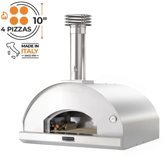 Fontana Marinara Stainless Steel Build In Wood Pizza Oven - BBQ Direct UK